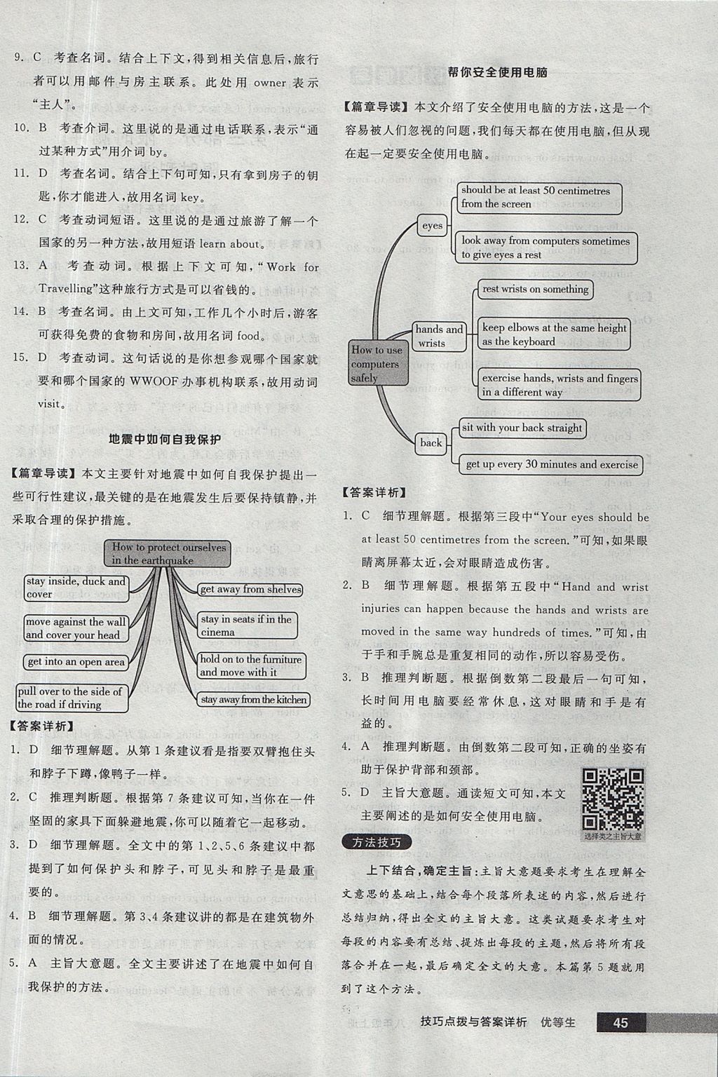 2017年全品优等生完形填空加阅读理解八年级英语上册外研版 参考答案