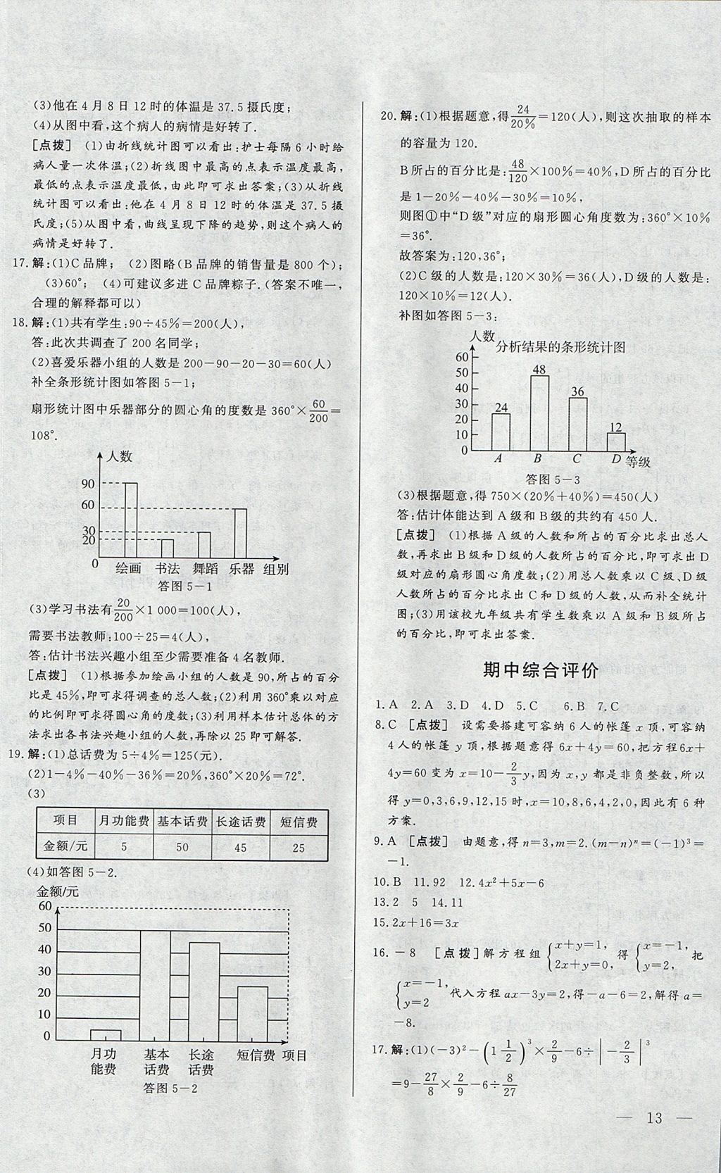 2017年中华题王七年级数学上册沪科版 参考答案