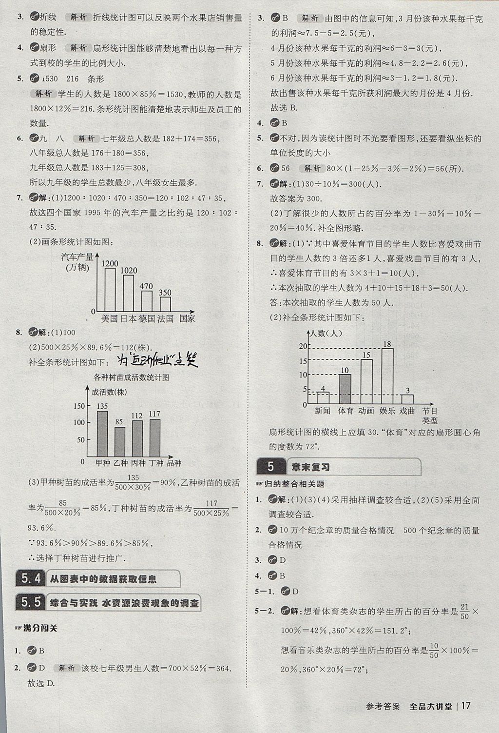 2017年全品大講堂初中數(shù)學(xué)七年級上冊滬科版 教材答案