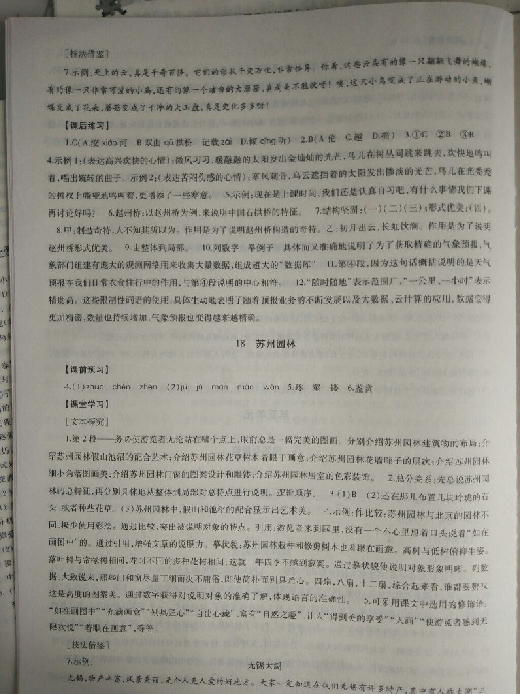 2017年同步学习八年级语文上册 参考答案