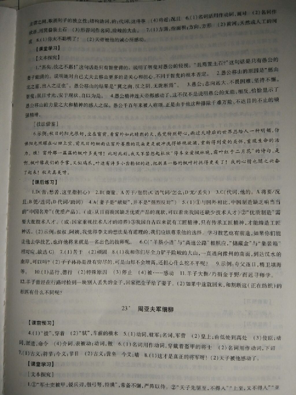 2017年同步學習八年級語文上冊 參考答案