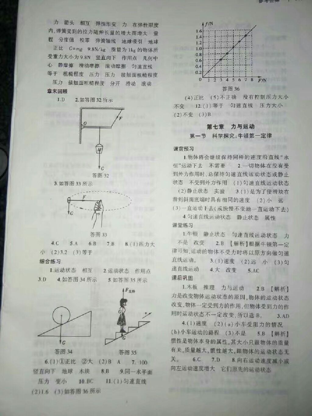 2017年基礎(chǔ)訓(xùn)練八年級物理全一冊滬科版 參考答案