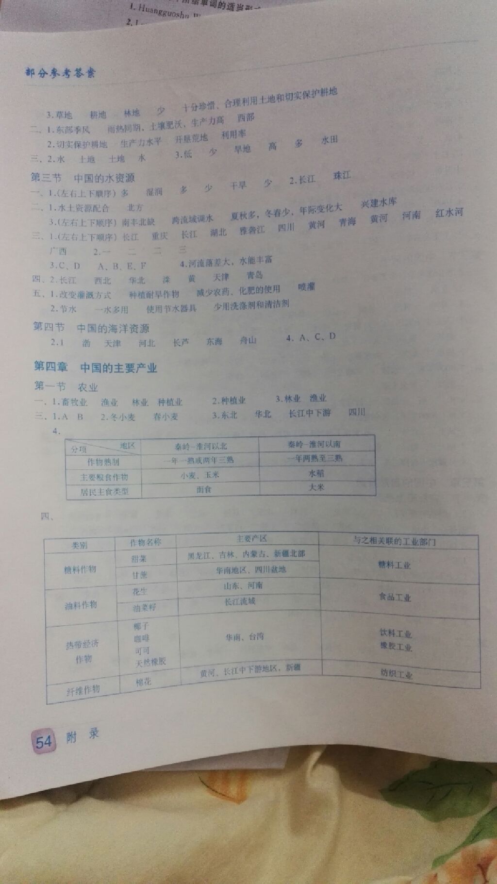 2017地理填充图册八年级地理上册湘教版星球地图出版社 参考答案