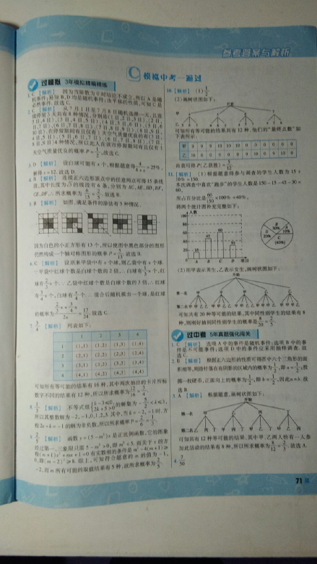 2017年一遍過九年級數(shù)學(xué)上冊人教版 參考答案