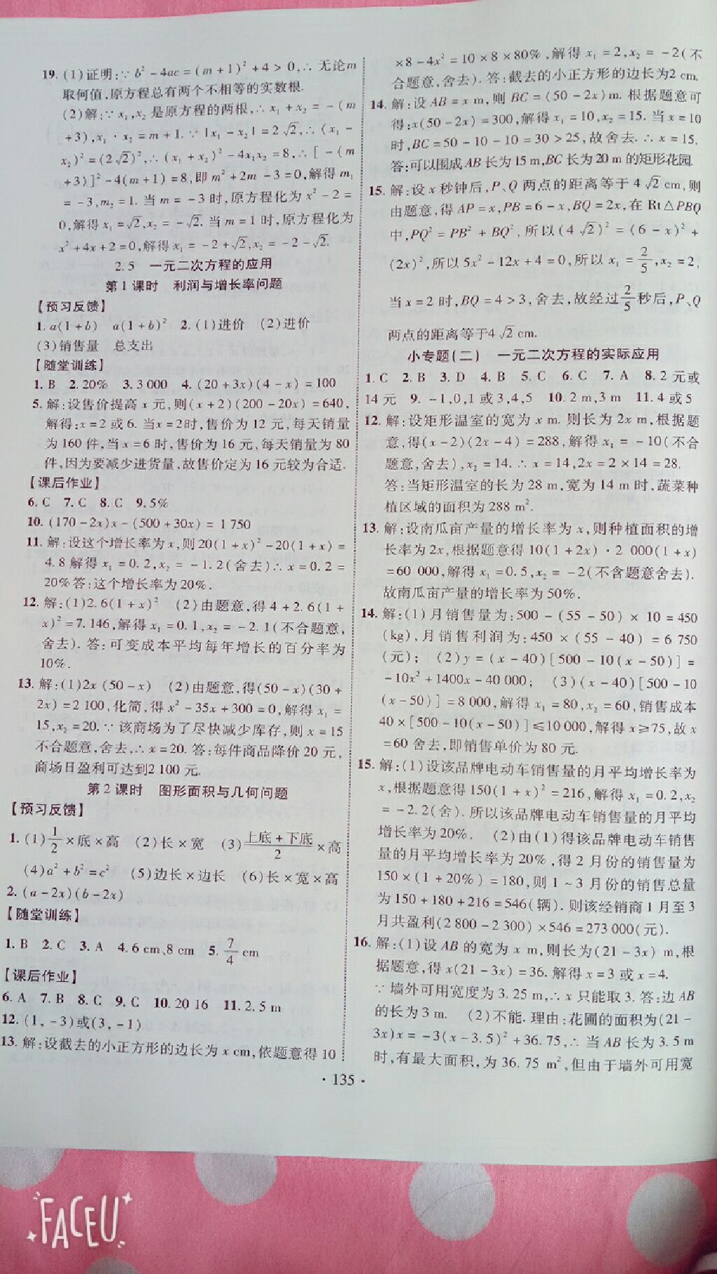 2017年课时掌控九年级数学上册湘教版 参考答案