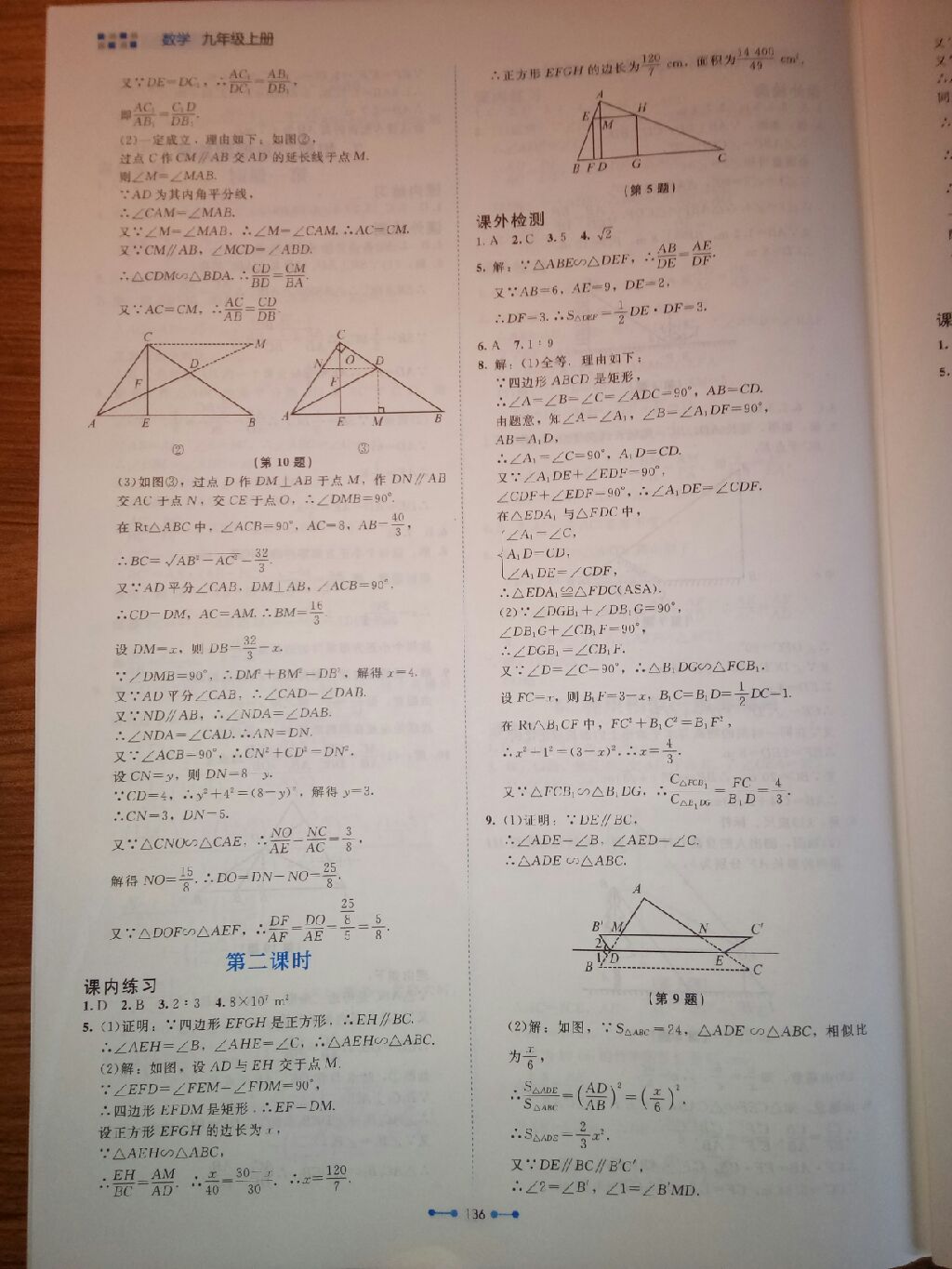 2017年伴你学九年级数学上册北师大版 参考答案