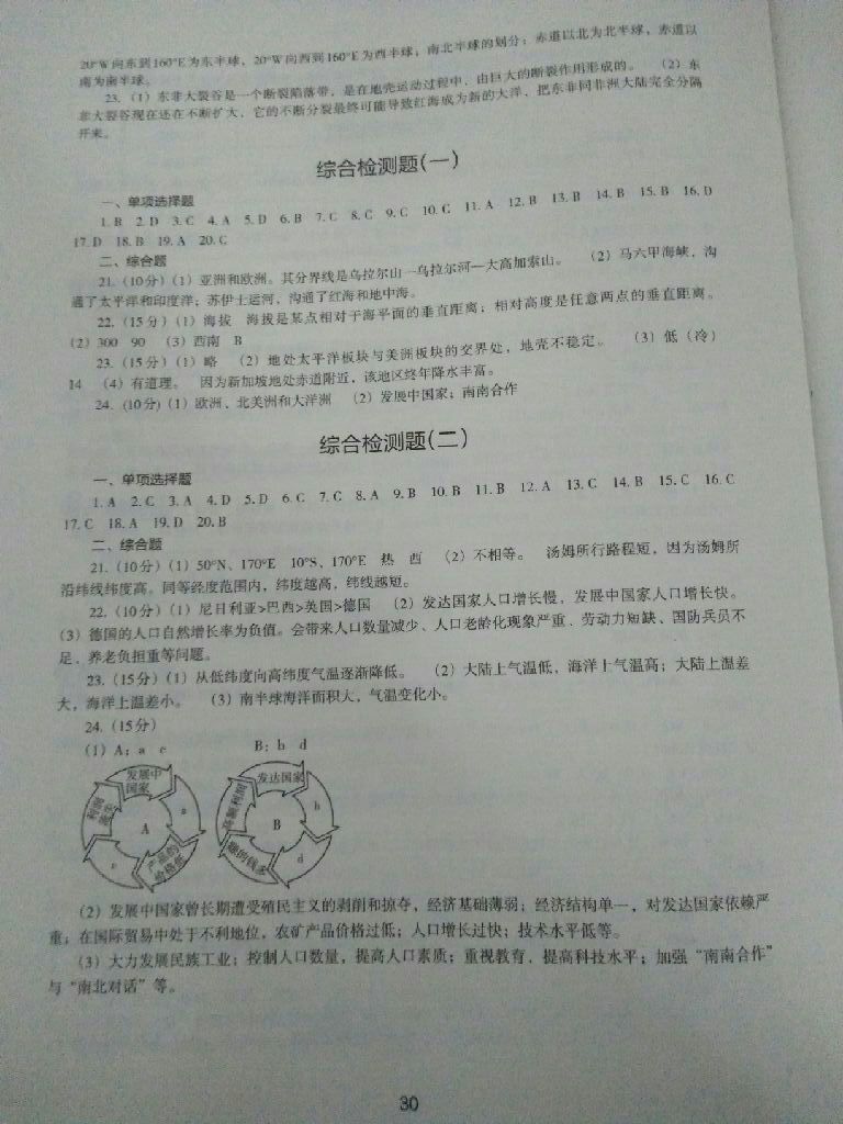 2017年地理新编助学读本七年级上册 参考答案第13页