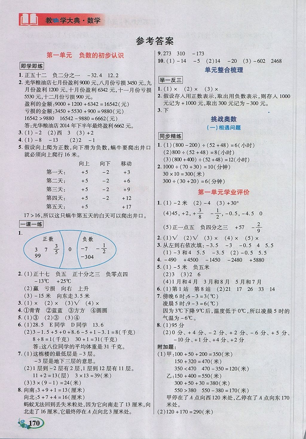 2017年教学大典五年级数学上册苏教版 参考答案