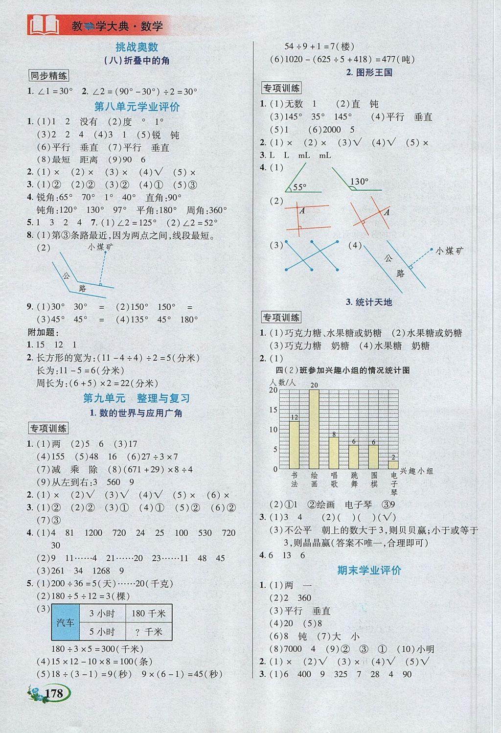 2017年教學(xué)大典四年級(jí)數(shù)學(xué)上冊(cè)蘇教版 參考答案