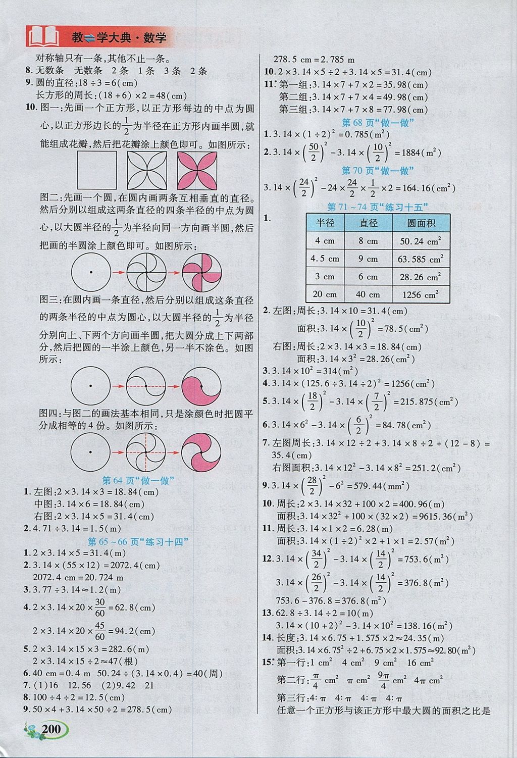 2017年教學大典六年級數(shù)學上冊人教版 參考答案