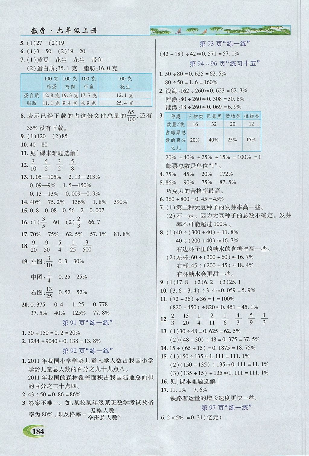 2017年引探練創(chuàng)英才教程六年級(jí)數(shù)學(xué)上冊(cè)蘇教版 參考答案