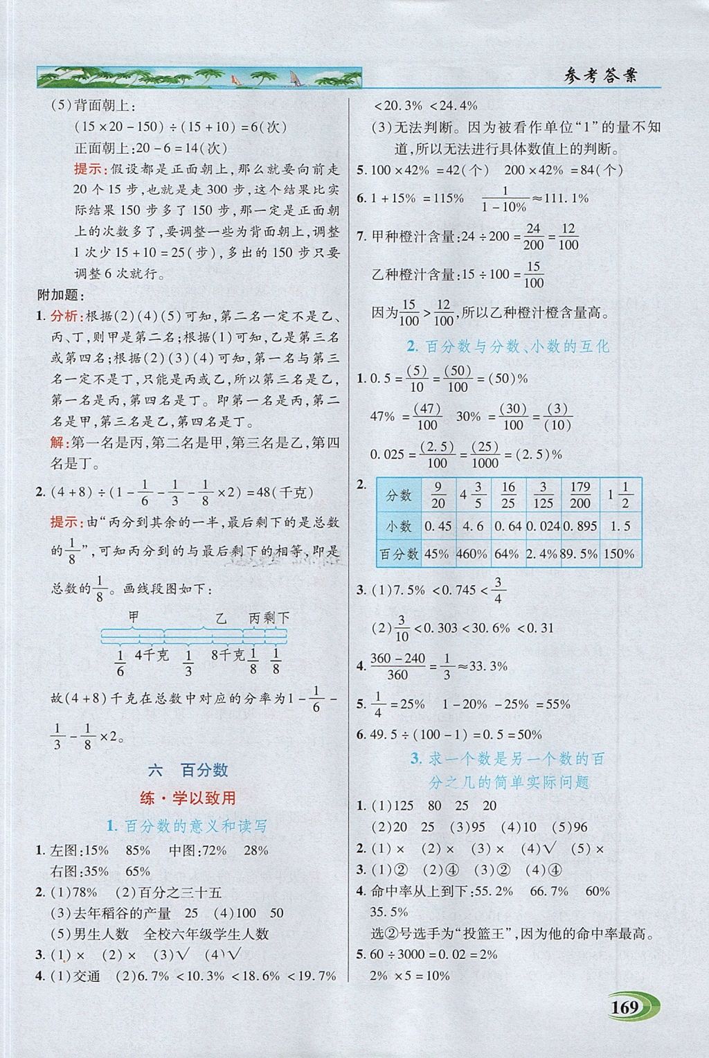 2017年引探練創(chuàng)英才教程六年級數(shù)學上冊蘇教版 參考答案