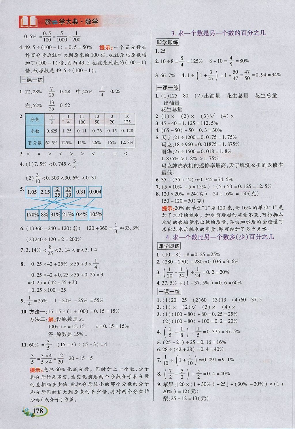 2017年教學(xué)大典六年級(jí)數(shù)學(xué)上冊(cè)蘇教版 參考答案