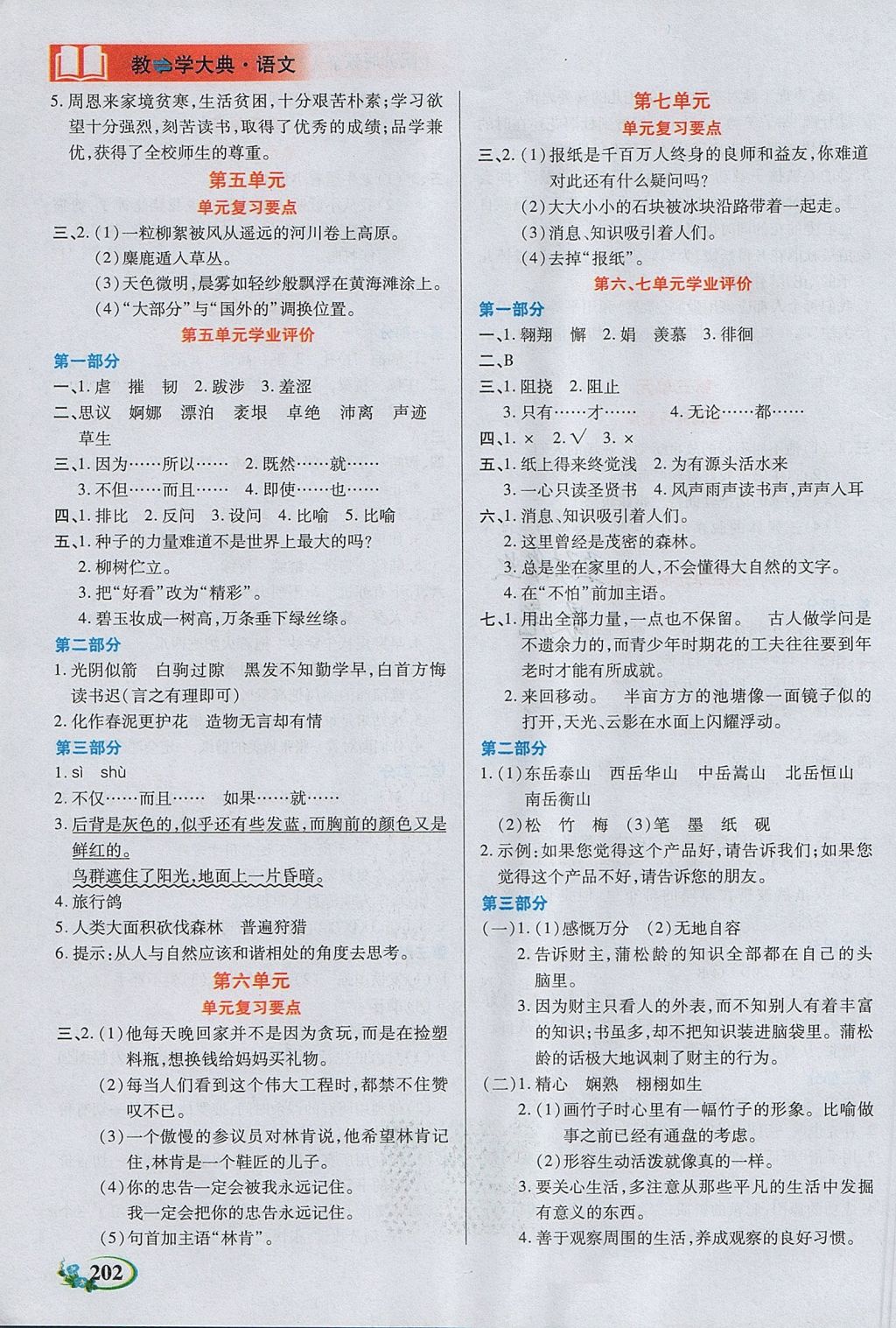 2017年教學大典六年級語文上冊蘇教版 參考答案