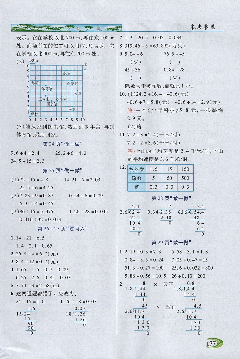 2017年引探練創(chuàng)英才教程五年級數(shù)學上冊人教版 參考答案