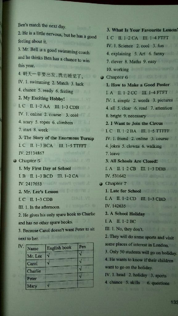 2017年導(dǎo)讀誦讀閱讀初中英語(yǔ)讀本七年級(jí)上冊(cè) 參考答案第2頁(yè)