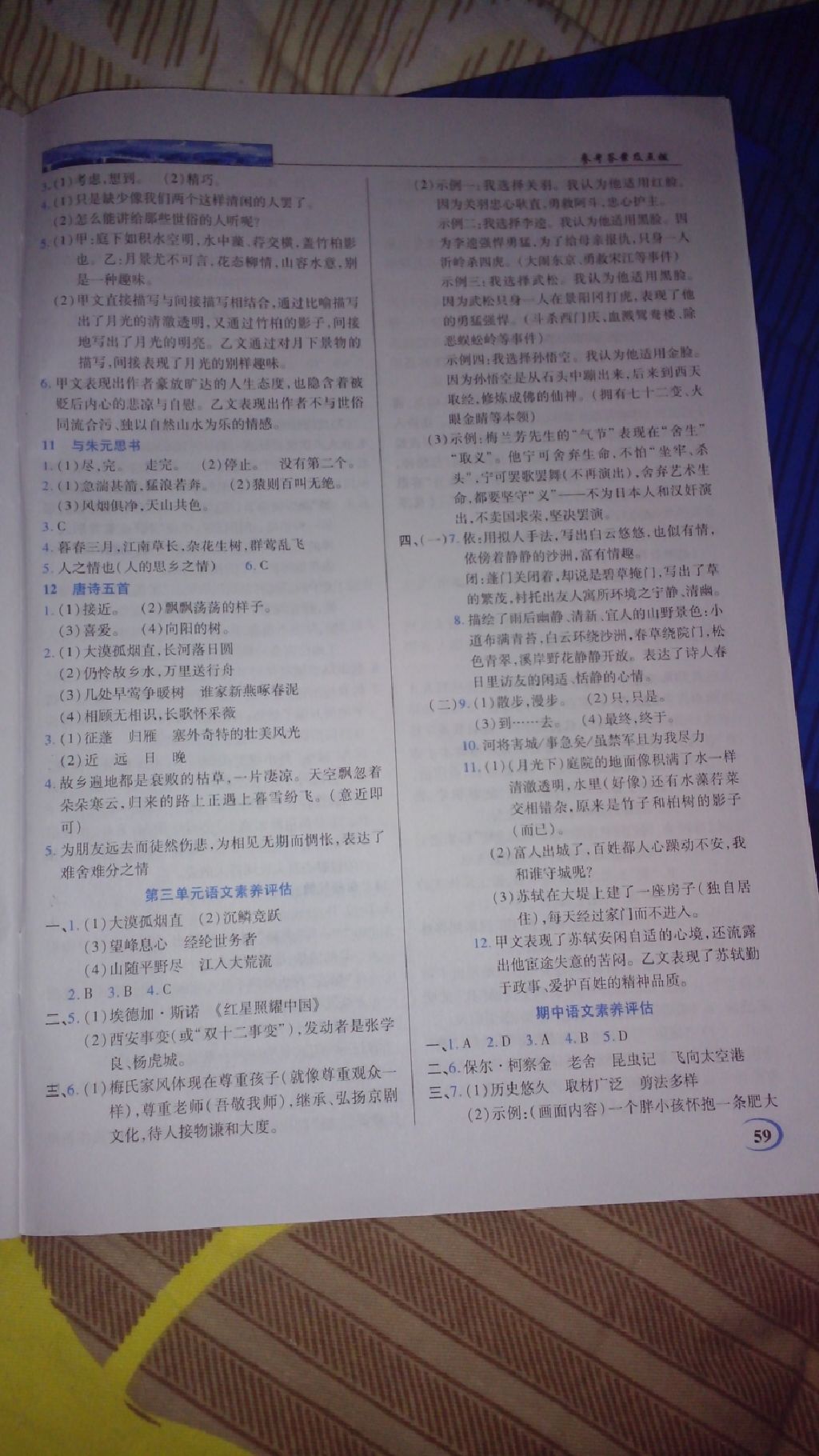 2017年英才教程中學(xué)奇跡課堂八年級(jí)語(yǔ)文上冊(cè)人教版 參考答案第4頁(yè)