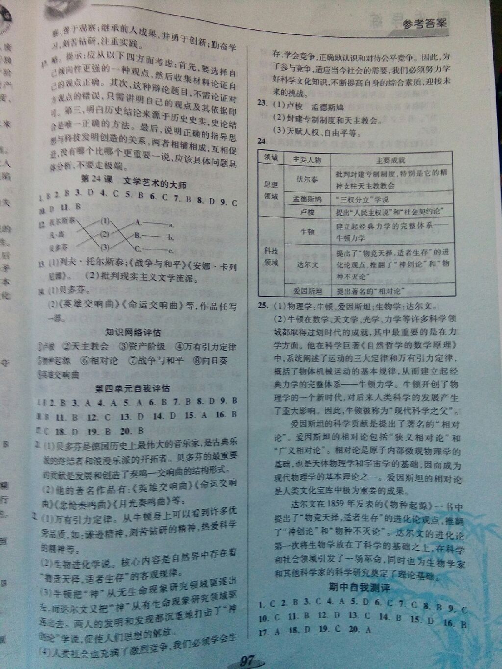 2017年新課標(biāo)教材同步導(dǎo)練九年級(jí)歷史上冊(cè)北師大版 參考答案第7頁