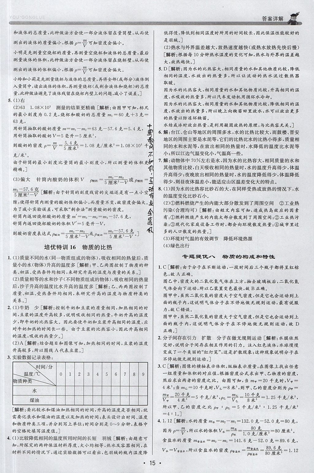 2017年優(yōu)加攻略七年級科學上冊浙教版 參考答案