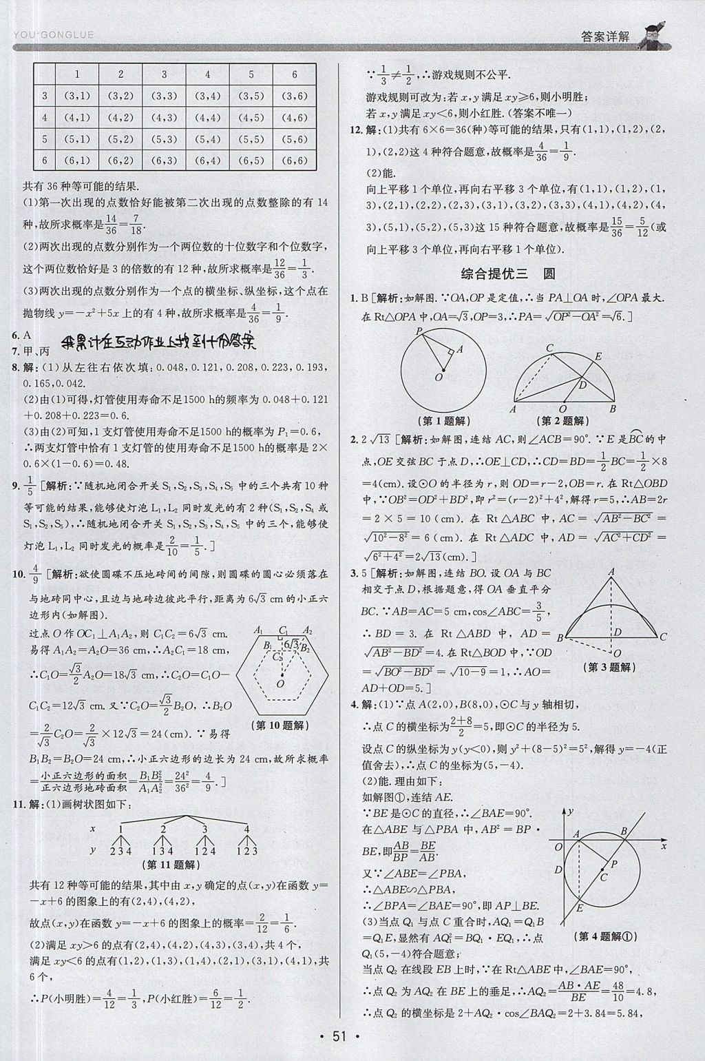2017年優(yōu)加攻略九年級(jí)數(shù)學(xué)全一冊(cè)浙教版 參考答案