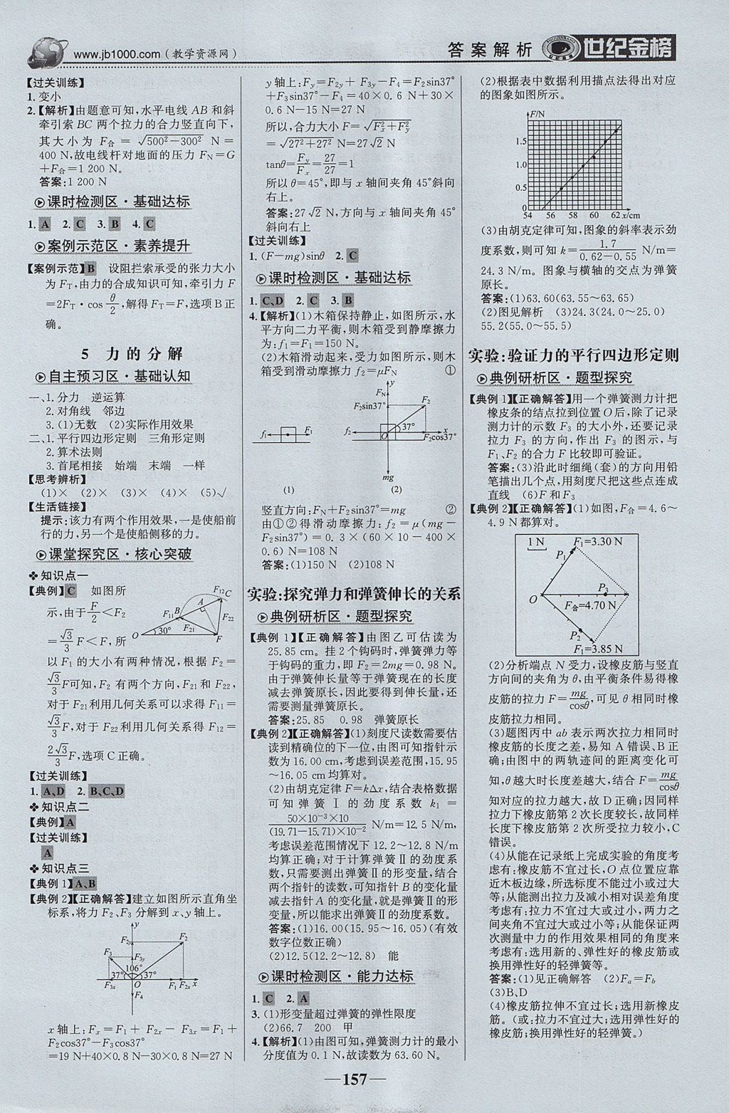 2018年世紀金榜高中全程學(xué)習(xí)方略物理必修1 參考答案第8頁