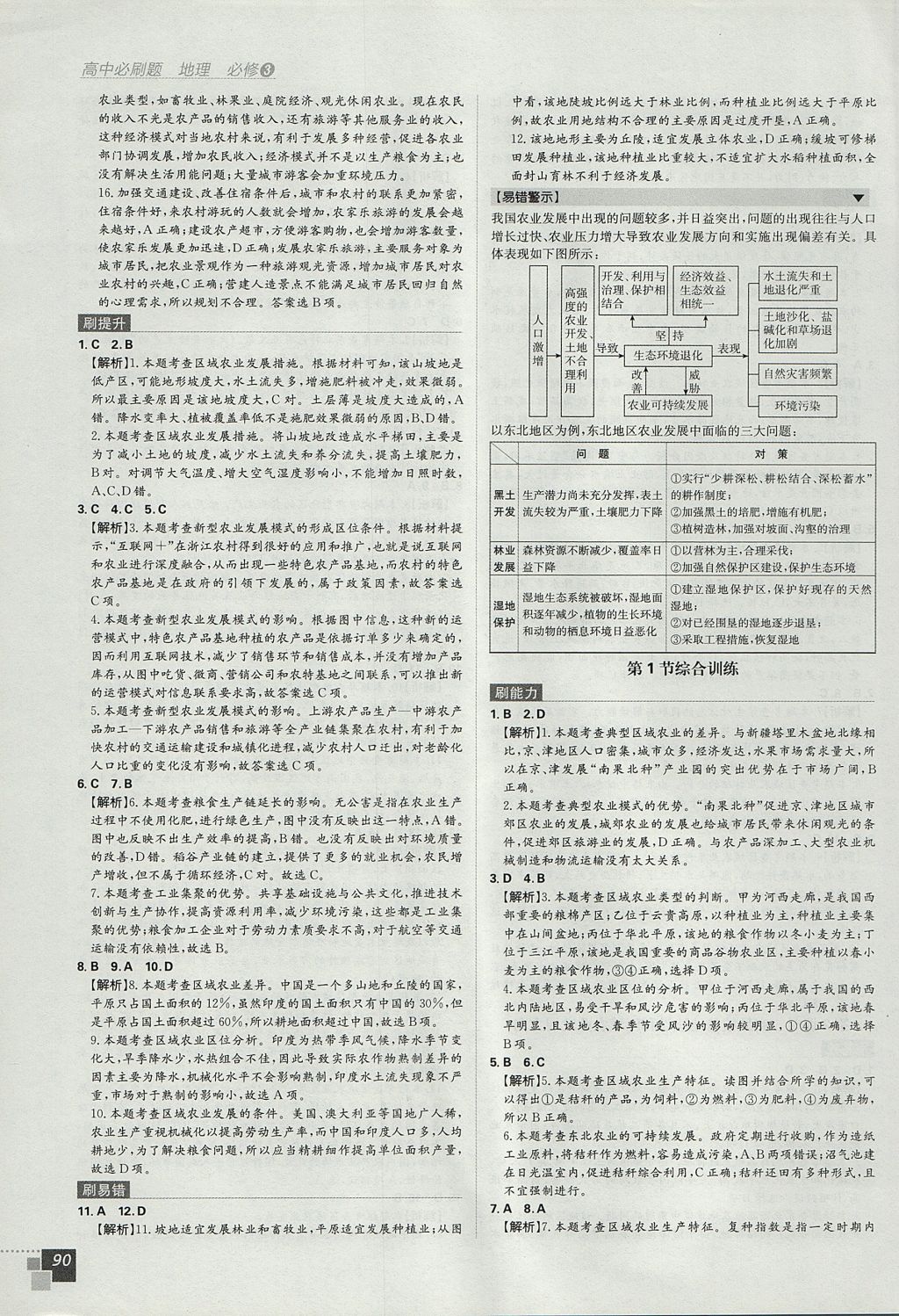 2018年高中必刷題地理必修3人教版 參考答案第18頁(yè)