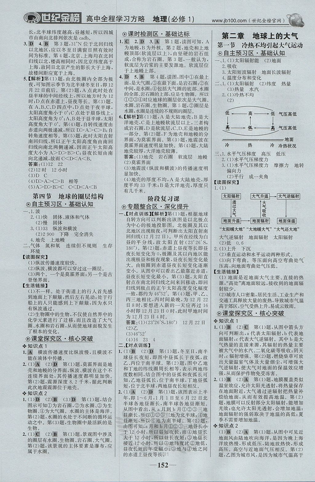 2018年世紀金榜高中全程學(xué)習(xí)方略地理必修1人教版 參考答案第3頁