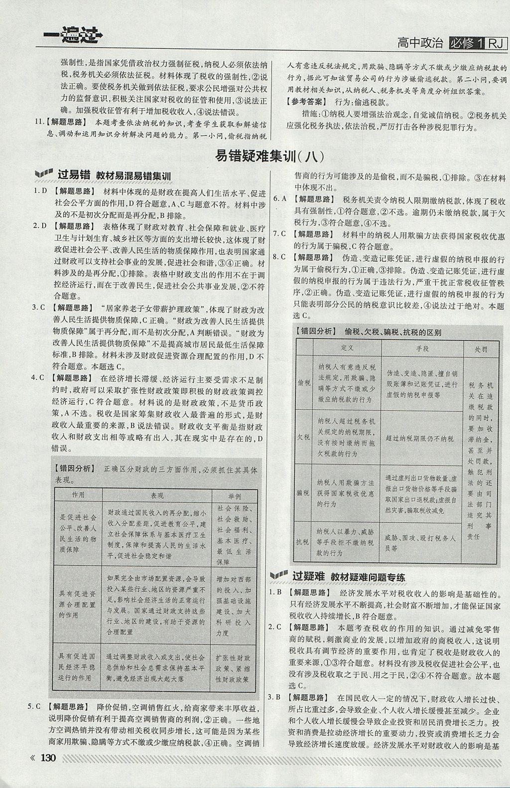 2018年一遍過高中政治必修1人教版 參考答案第26頁