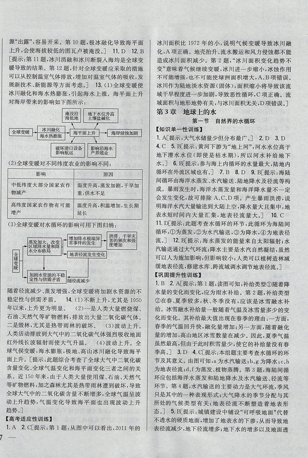 2018年零失誤分層訓(xùn)練高中地理必修1人教版 參考答案第10頁