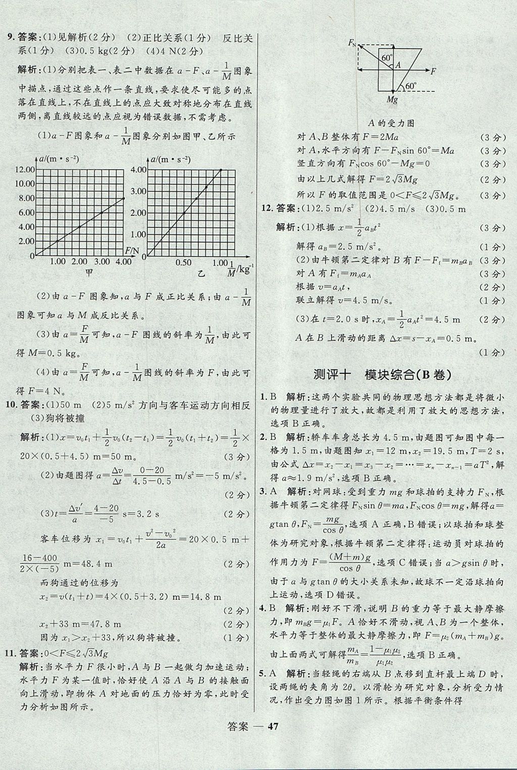 2018年高中同步測控優(yōu)化訓(xùn)練物理必修1人教版 參考答案第47頁