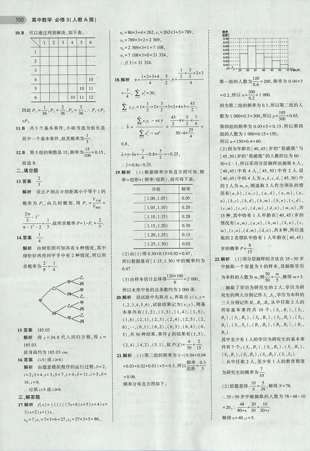 2018年5年高考3年模擬高中數(shù)學(xué)必修3人教A版 參考答案第23頁