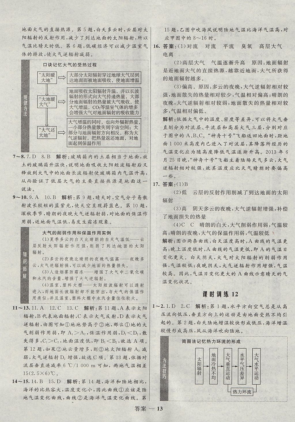 2018年高中同步測(cè)控優(yōu)化訓(xùn)練地理必修1魯教版 參考答案第13頁(yè)