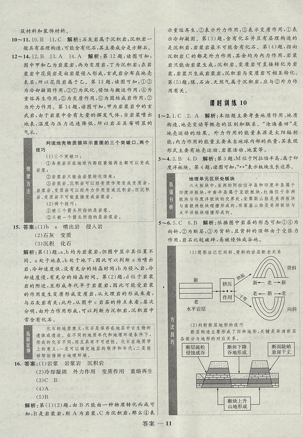 2018年高中同步測(cè)控優(yōu)化訓(xùn)練地理必修1魯教版 參考答案第11頁(yè)