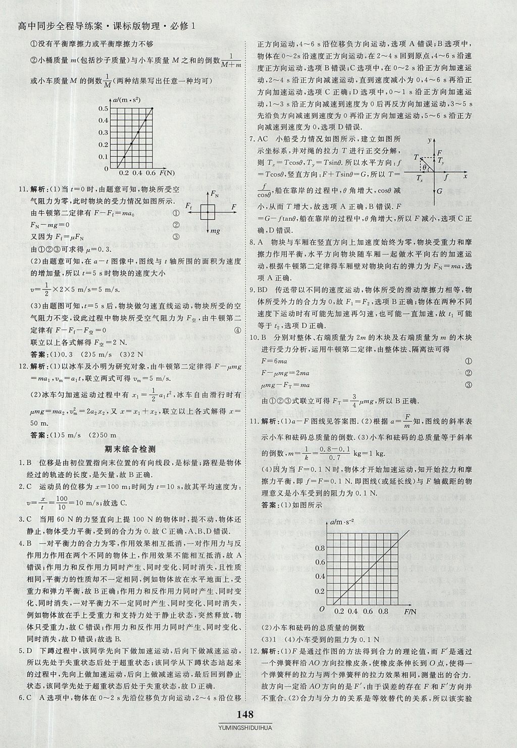 2018年與名師對(duì)話高中同步全程導(dǎo)練案45分鐘物理必修一人教版 參考答案第22頁(yè)