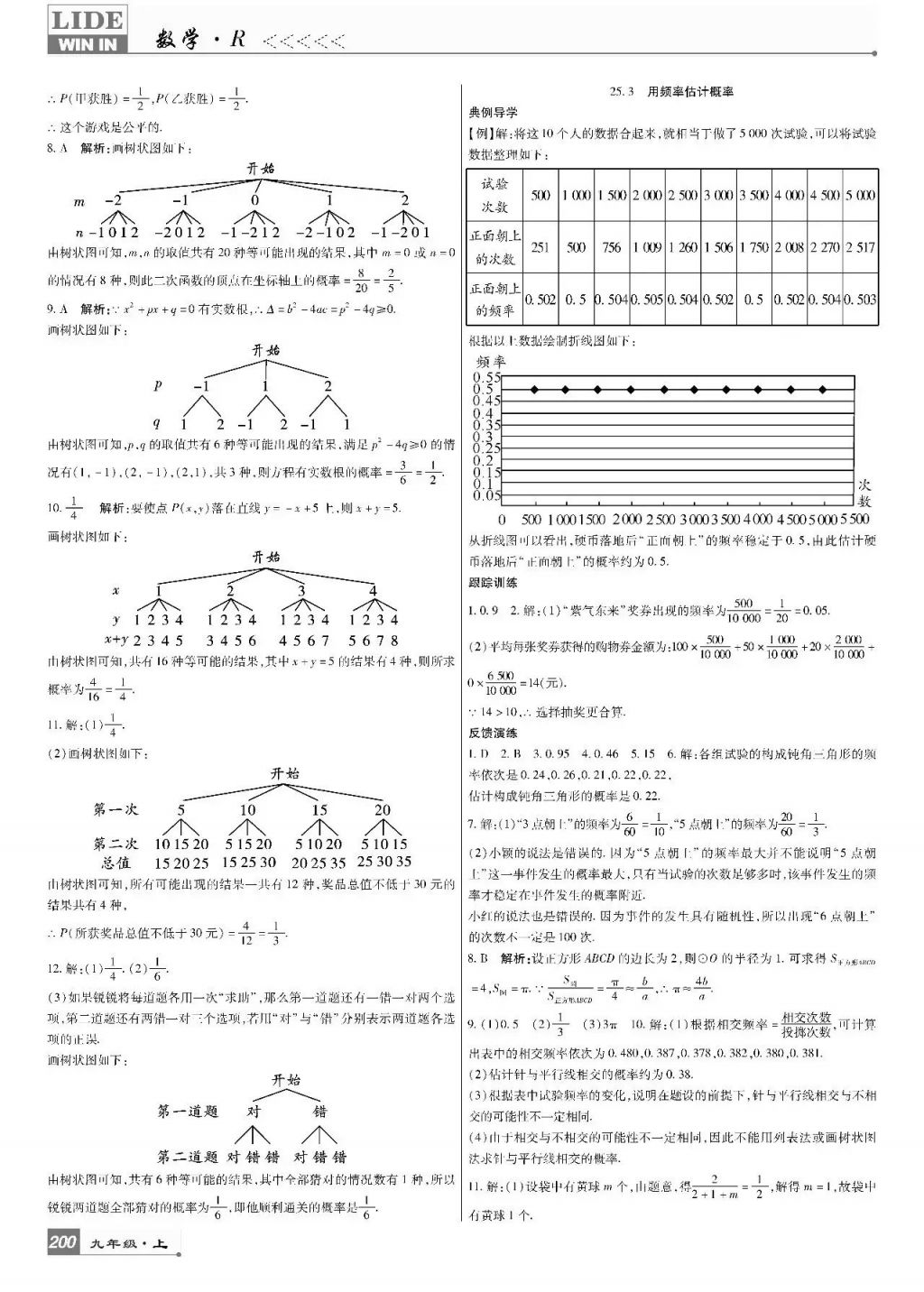 2017年巴蜀英才課時(shí)達(dá)標(biāo)講練測(cè)九年級(jí)數(shù)學(xué)上冊(cè)人教版 參考答案第34頁(yè)