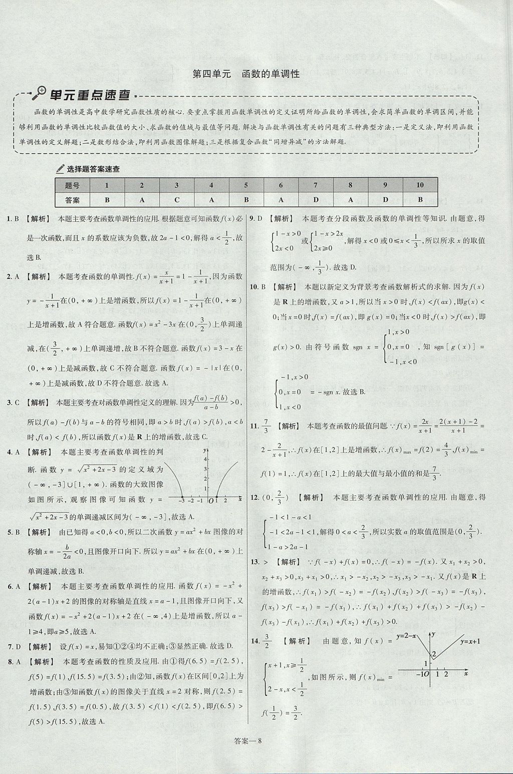 2018年金考卷活頁題選高中數(shù)學(xué)必修1北師大版 參考答案第8頁