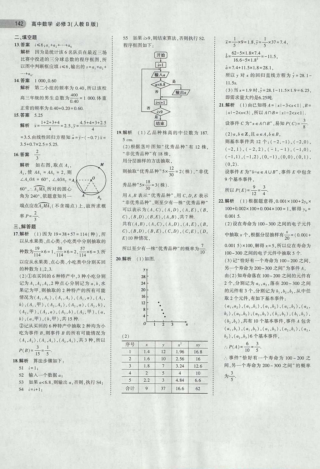 2018年5年高考3年模拟高中数学必修3人教B版 参考答案第20页