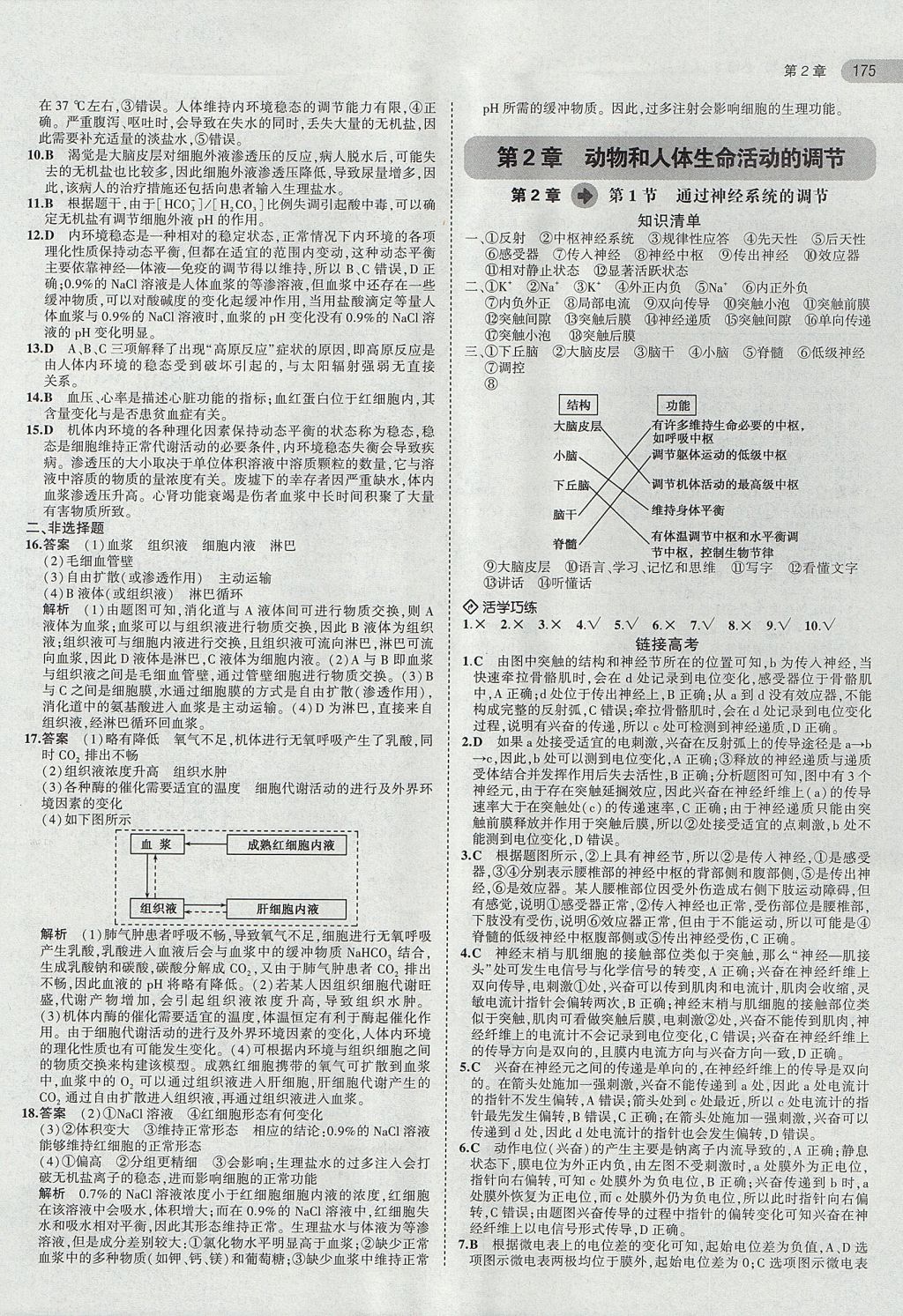 2018年5年高考3年模擬高中生物必修3人教版 參考答案第3頁(yè)