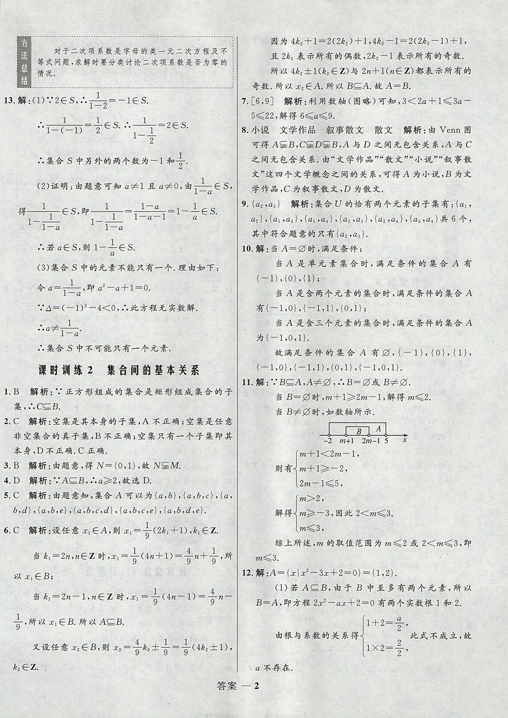 2018年高中同步測控優(yōu)化訓(xùn)練數(shù)學(xué)必修1人教A版 參考答案第2頁