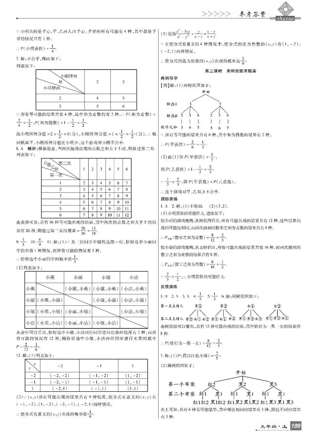 2017年巴蜀英才課時(shí)達(dá)標(biāo)講練測(cè)九年級(jí)數(shù)學(xué)上冊(cè)人教版 參考答案第33頁(yè)