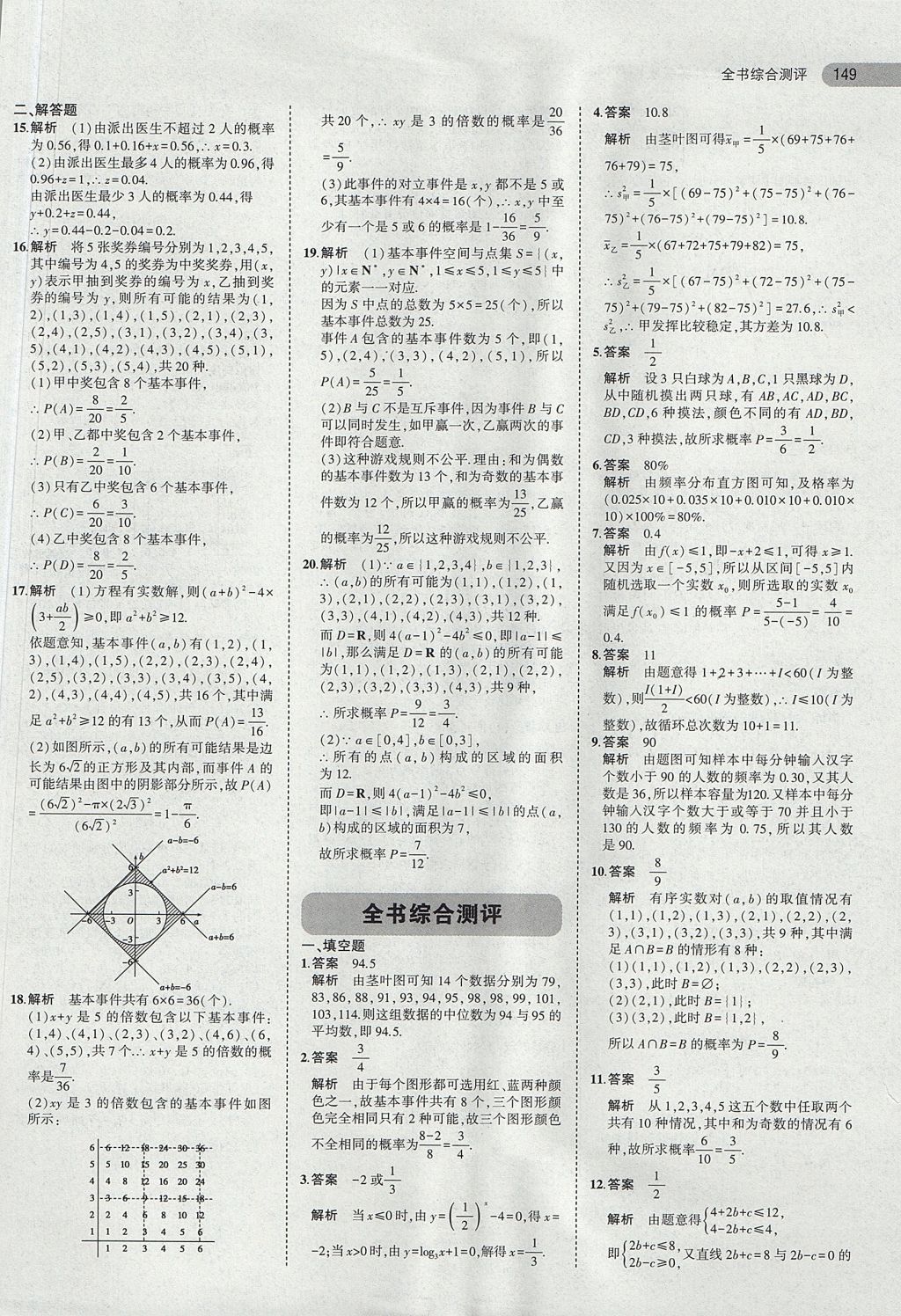 2018年5年高考3年模擬高中數(shù)學(xué)必修3蘇教版 參考答案第18頁