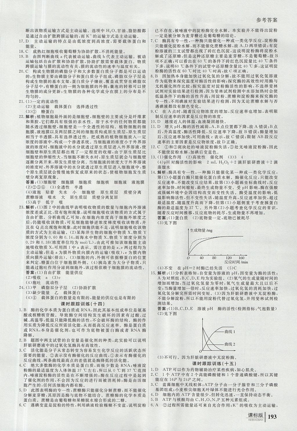 2018年與名師對(duì)話高中同步全程導(dǎo)學(xué)案生物必修1人教版 參考答案第21頁