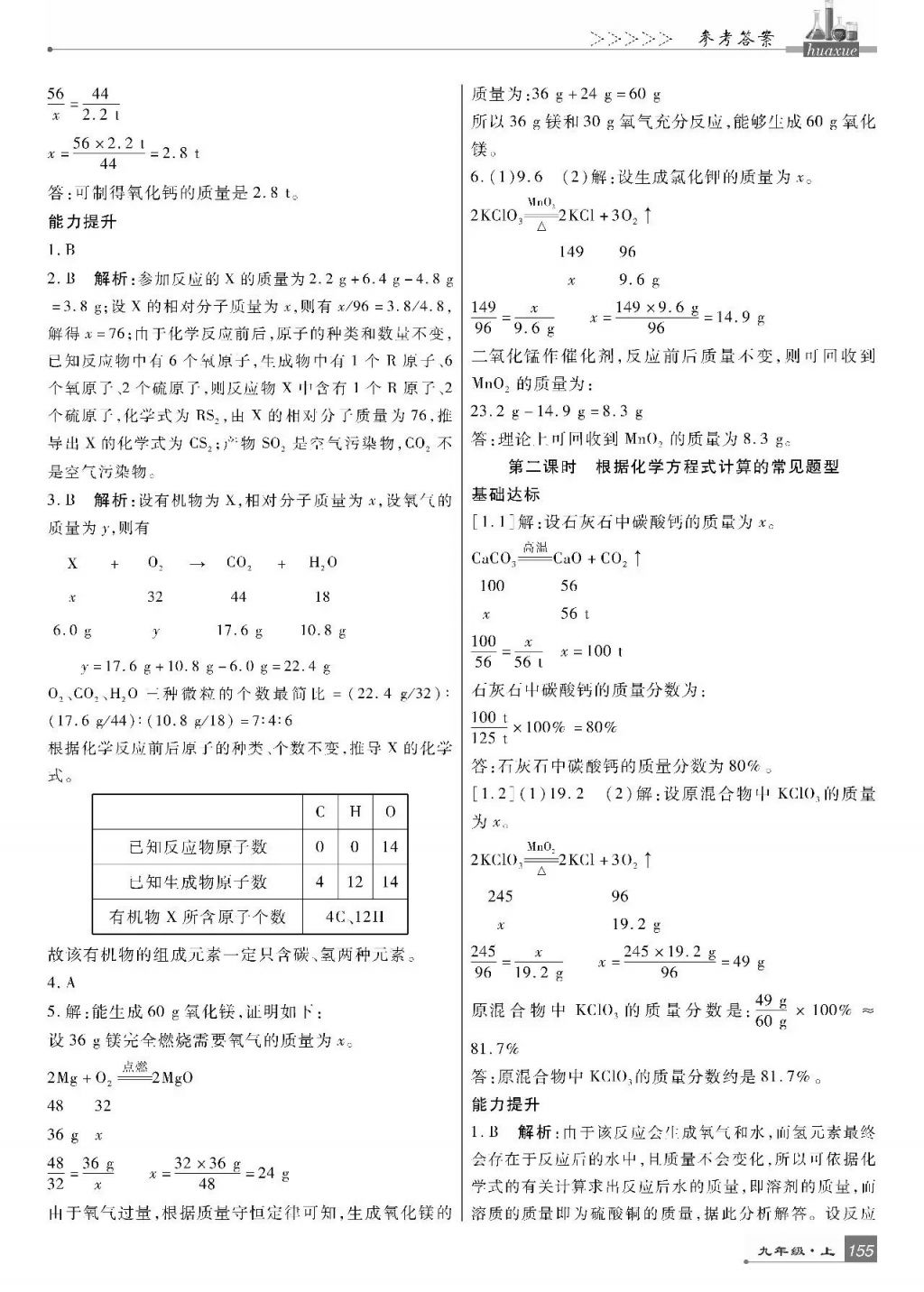 2017年巴蜀英才課時(shí)達(dá)標(biāo)講練測(cè)九年級(jí)化學(xué)上冊(cè)魯教版 參考答案第15頁(yè)