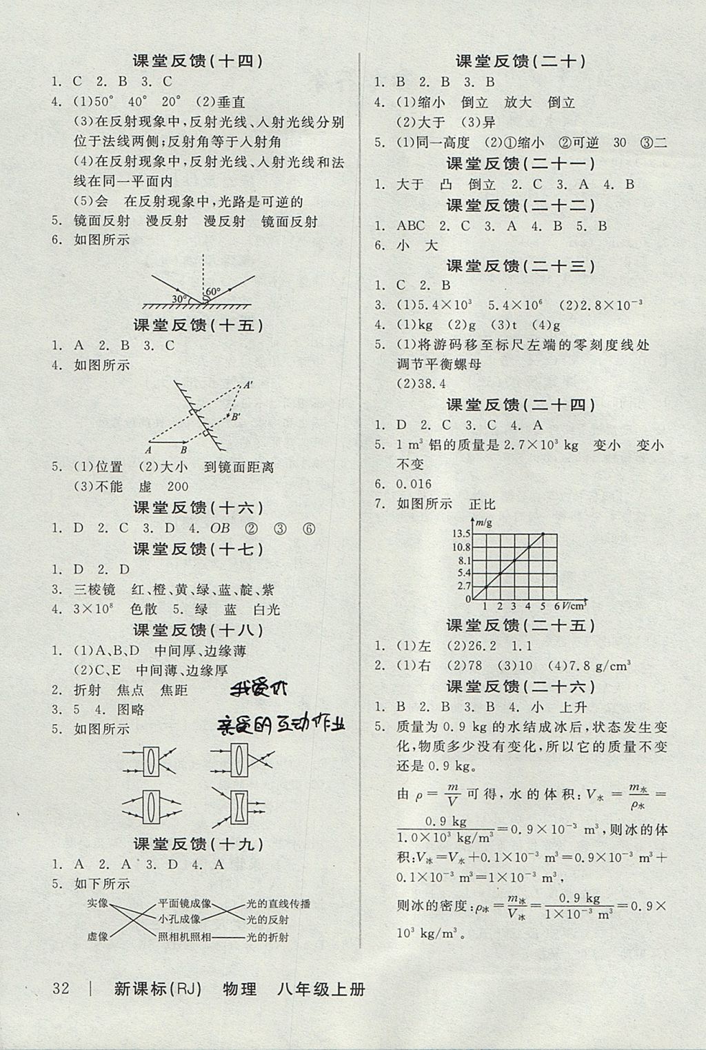 2017年全品學(xué)練考八年級(jí)物理上冊(cè)人教版 參考答案第10頁(yè)