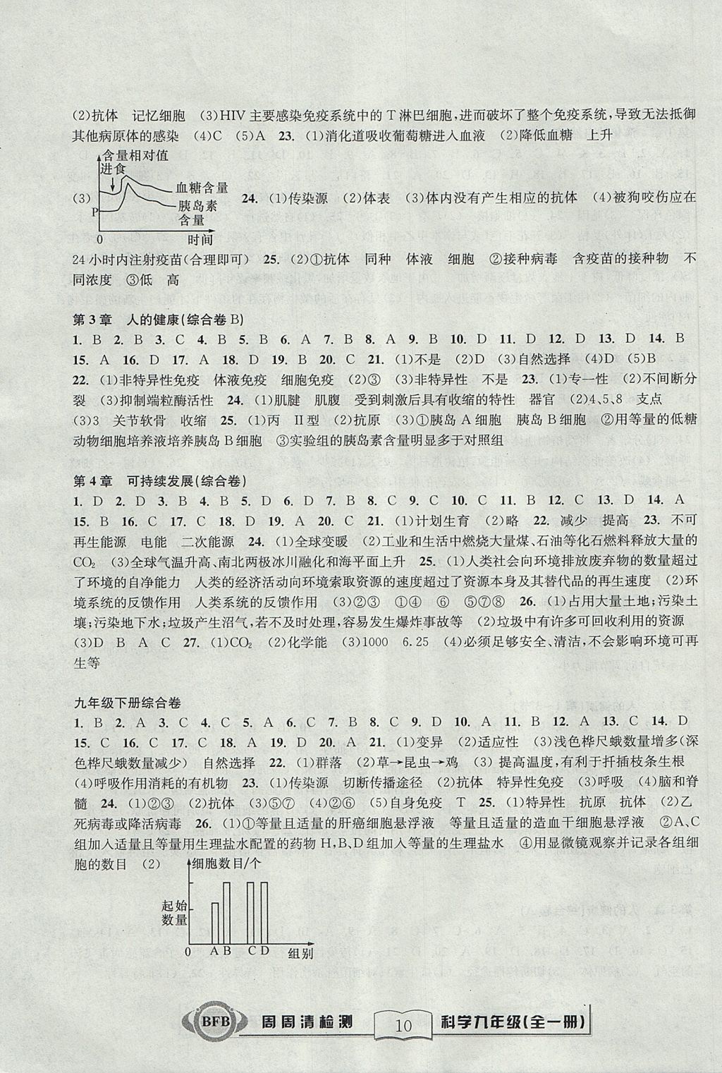 2017年尖子生周周清檢測九年級科學(xué)全一冊浙教版 參考答案第10頁