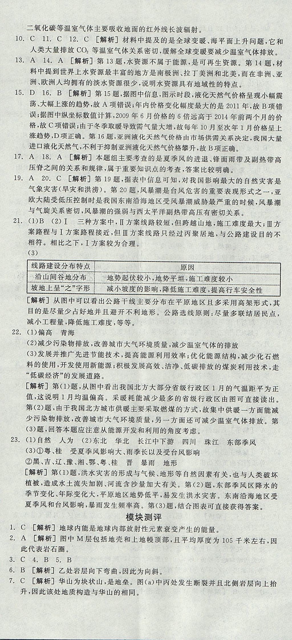 2018年全品學練考高中地理必修1湘教版 參考答案第23頁