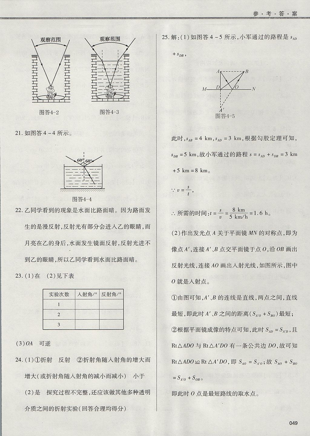 2017年學(xué)習(xí)質(zhì)量監(jiān)測八年級物理上冊人教版 參考答案第49頁