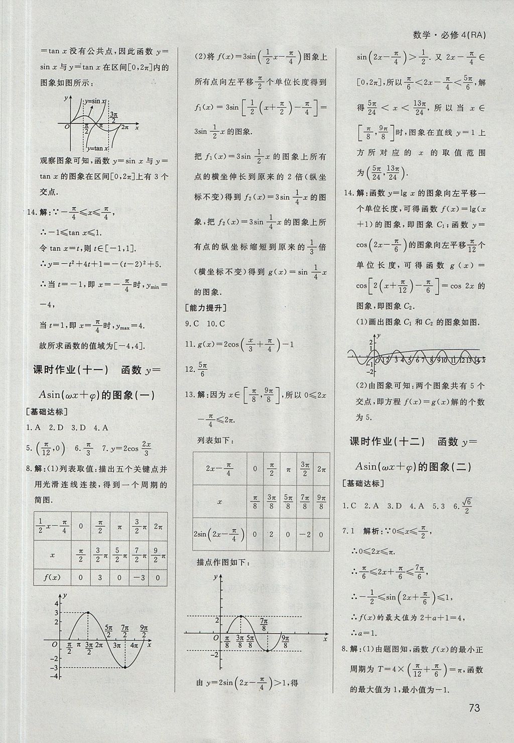 2018年名師伴你行高中同步導(dǎo)學(xué)案數(shù)學(xué)必修4人教A版 參考答案第37頁(yè)