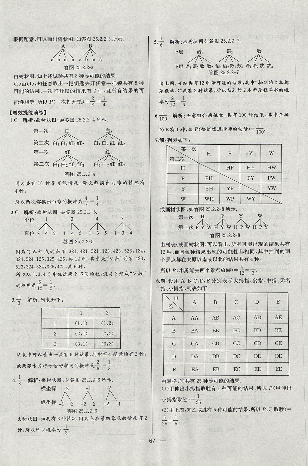 2017年同步導(dǎo)學(xué)案課時(shí)練九年級數(shù)學(xué)上冊人教版河北專版 參考答案第39頁