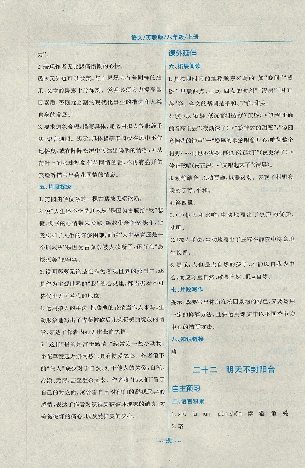 2017年新編基礎(chǔ)訓(xùn)練八年級(jí)語文上冊(cè)蘇教版 參考答案第25頁